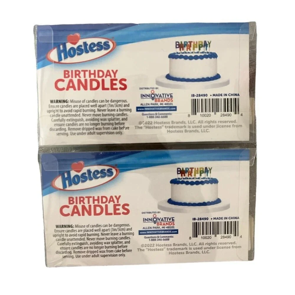 Lot of 2 'Happy Birthday' Party Candles Set - Colorful Letter Candles